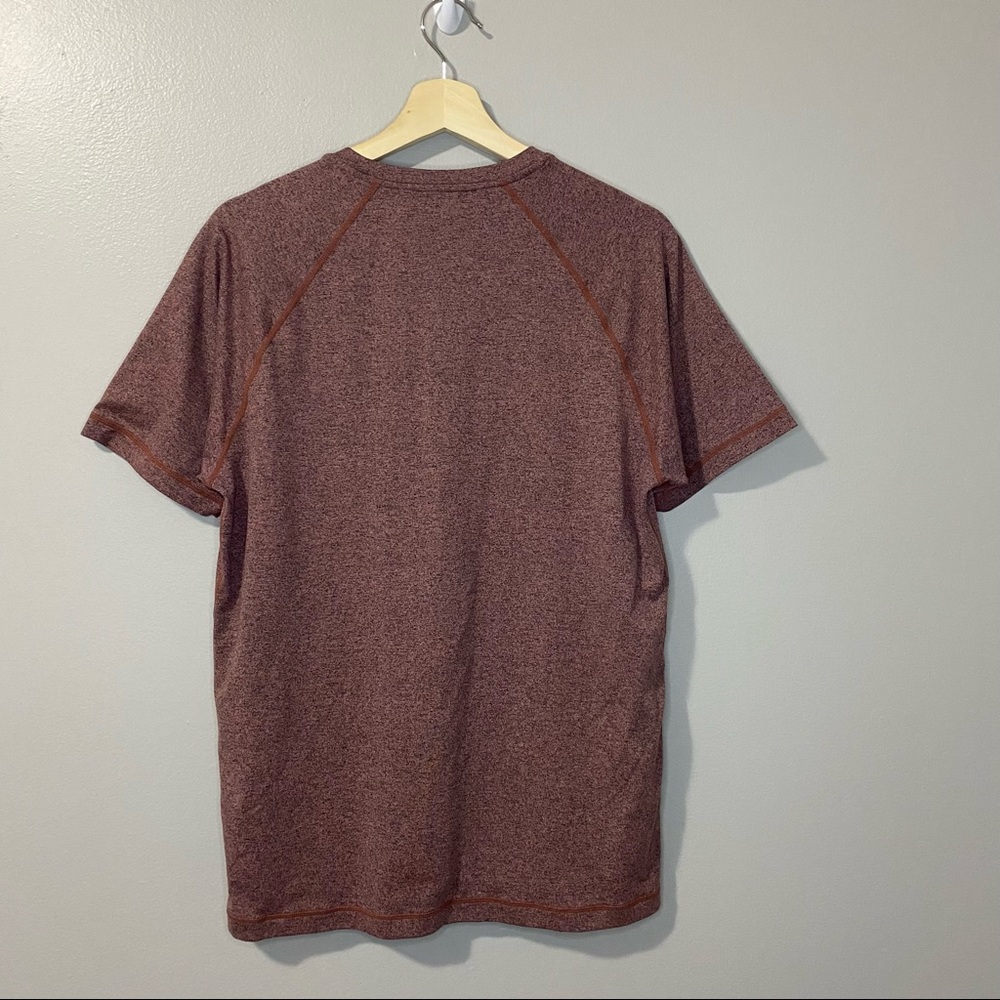 Men's Heathered Rust Performance T-Shirt - Picture 7 of 11